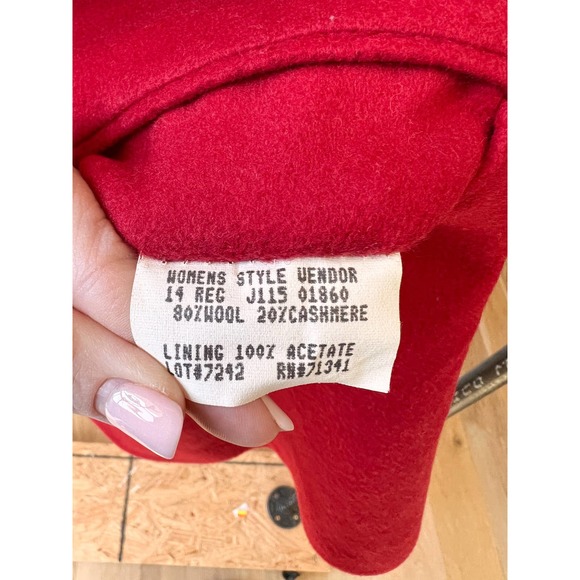 L.L. BEAN Women's Red Vintage Wool/Cashmere Blend Single Button Blazer Size 14R - Picture 9 of 10